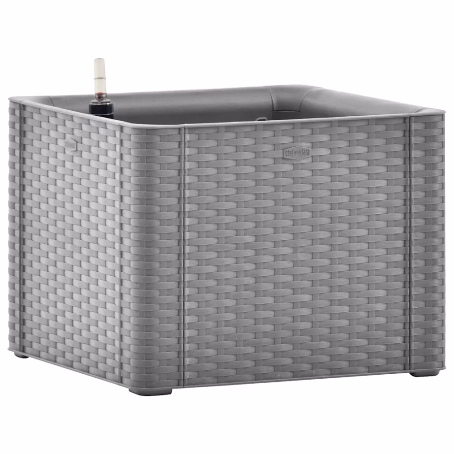 Isekastmissüsteemiga taimelava, rotangi välimusega, kivihall, 35 l, 43 x 43 x 33 cm – 2