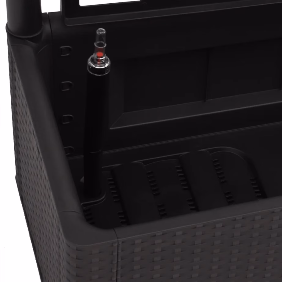 Isekastuv taimelava võrega, rotangidisain, antratsiithall, 90 l, 100 x 43 x 142 cm – 7