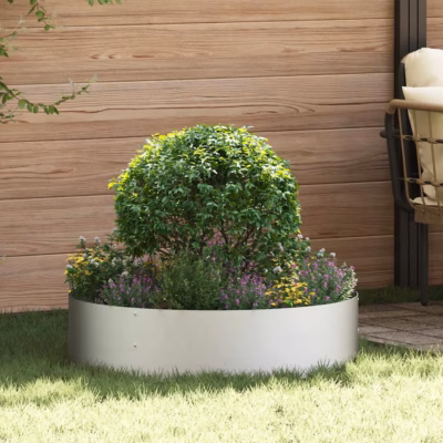 Hõbedane roostevabast terasest istutusrõngas, 80 x 80 x 20 cm