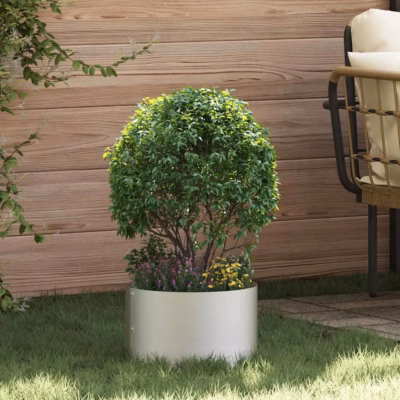 Istutusrõngaste komplekt, 5 tk, roostevaba teras, hõbedane, 30 x 30 x 20 cm