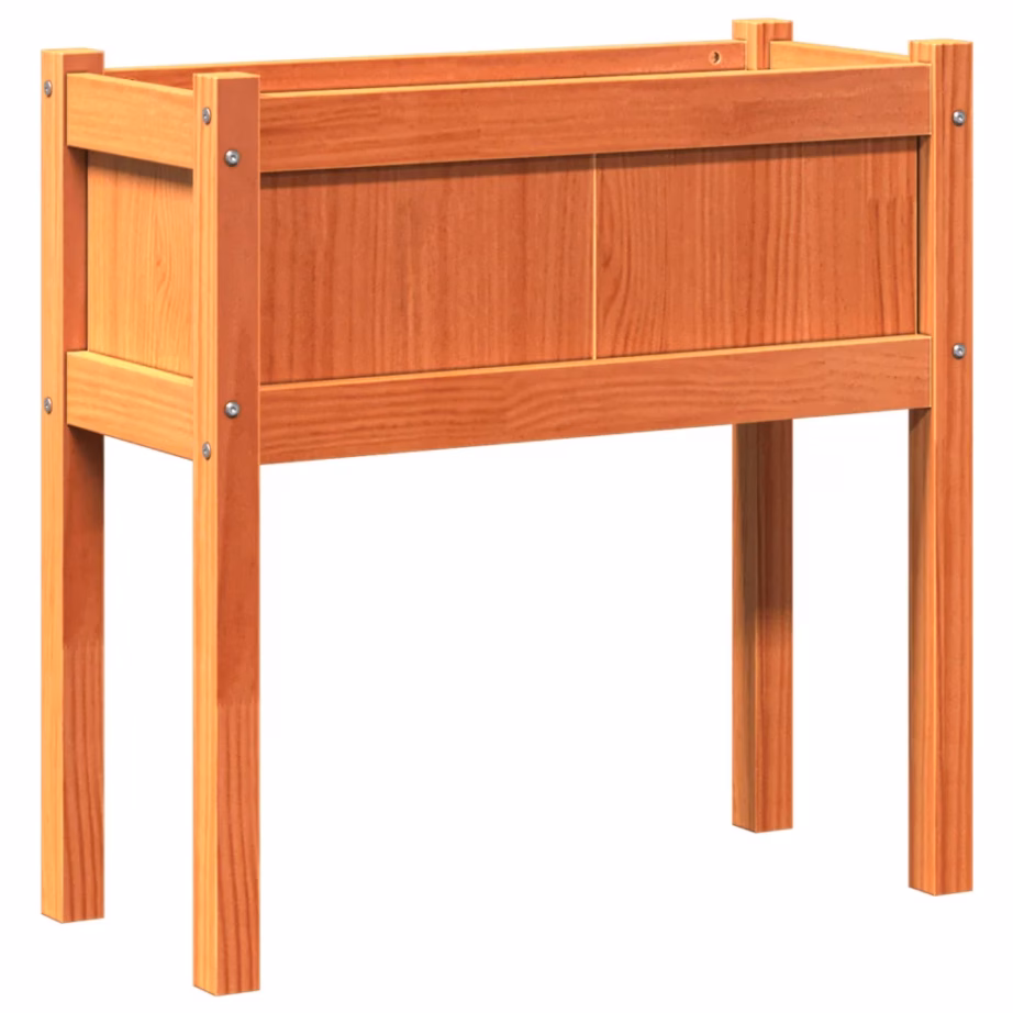 Jalgadel aia taimekastid, 2 tk, vahapruun männipuidust, 70 x 31 x 70 cm – 5