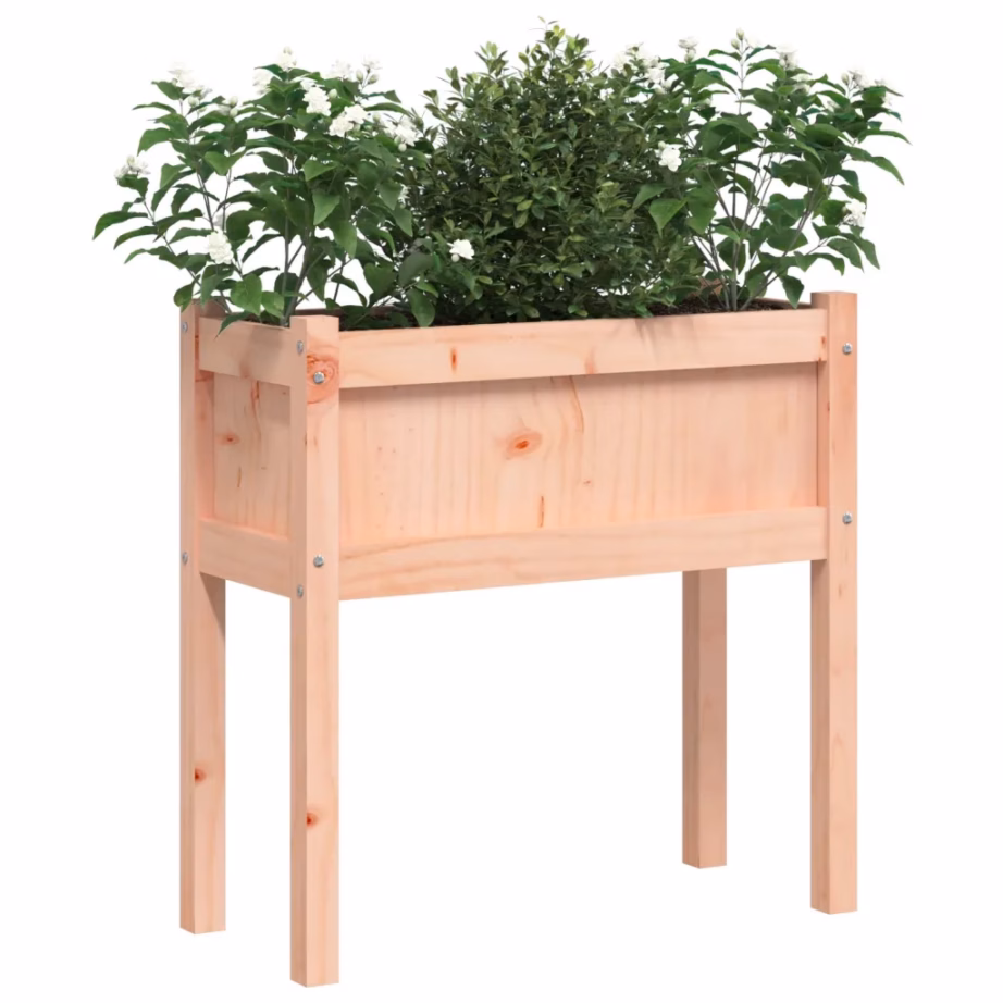 Jalgadel puidust taimekastid, 2 tk komplekt, töötlemata ebatsuugapuit, 70 x 31 x 70 cm – 3