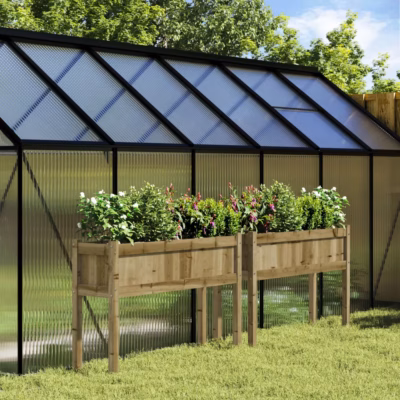 Jalgadel puidust taimekastid, 2 tk, pruun survetöötlusega immutatud männipuit, 110 x 31 x 70 cm