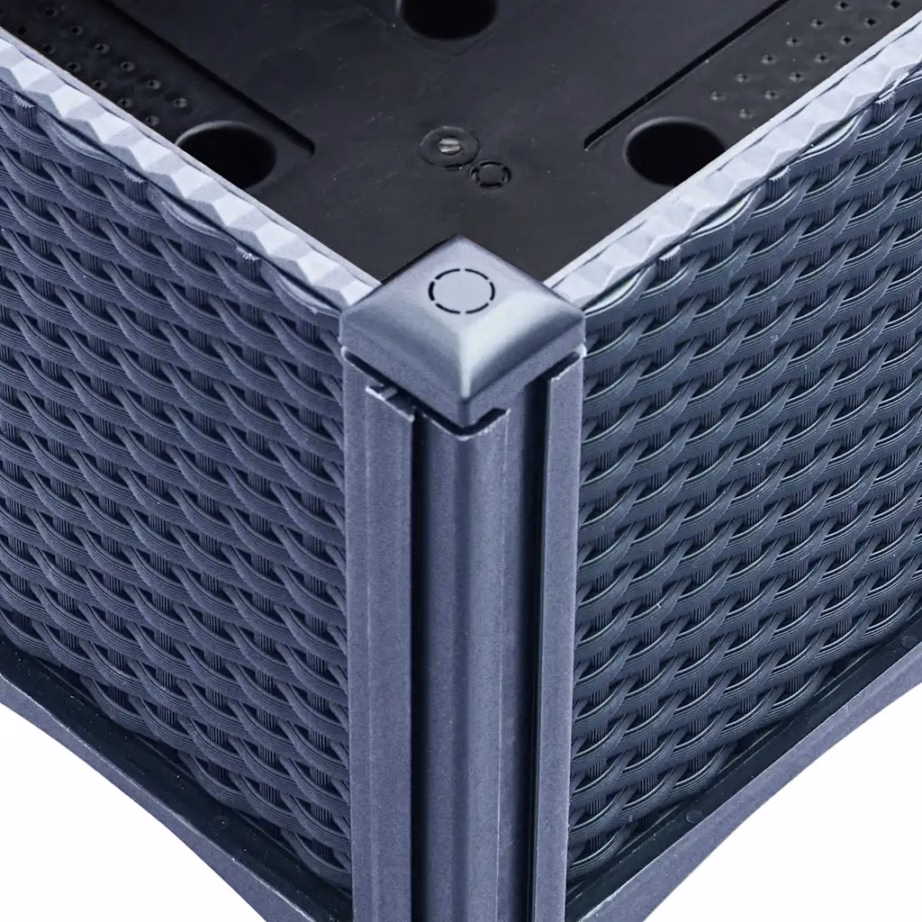 Jalgadel taimekast rotangimustriga, sinakashall PP, 200 x 160 x 42 cm – 7