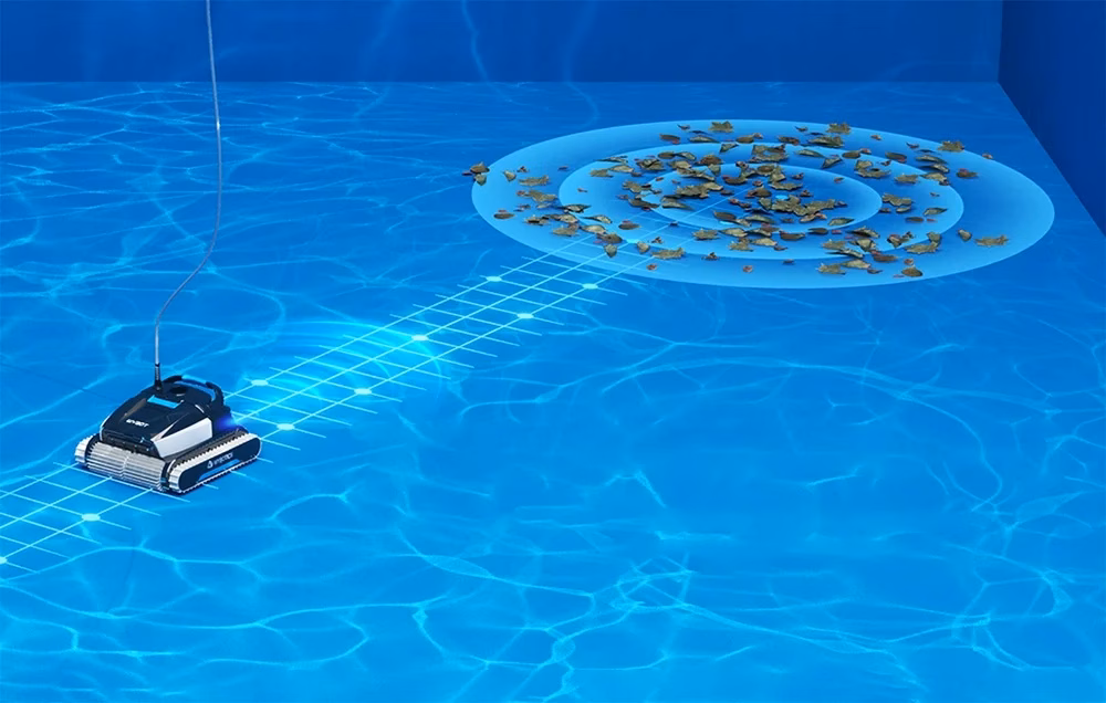 WYBOT L1 basseinipuhastusroboti kohapuhastuse funktsioon kindla ala intensiivseks puhastamiseks