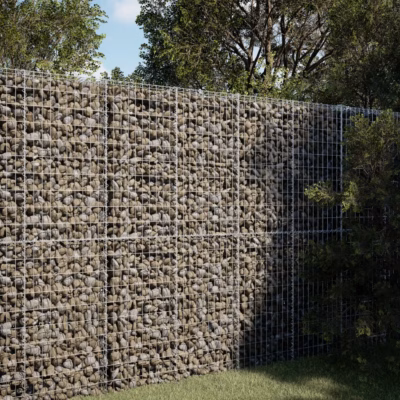 Kaanega gabioonkorv tugimüürile, tsingitud terastraat, hõbedane, 150 x 100 x 200 cm