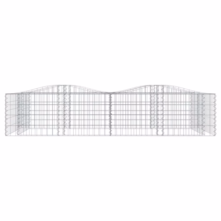 Kaarekujuline gabioon-taimelava, 200 x 100 x 50 cm, tsingitud raud, hõbedane – 3