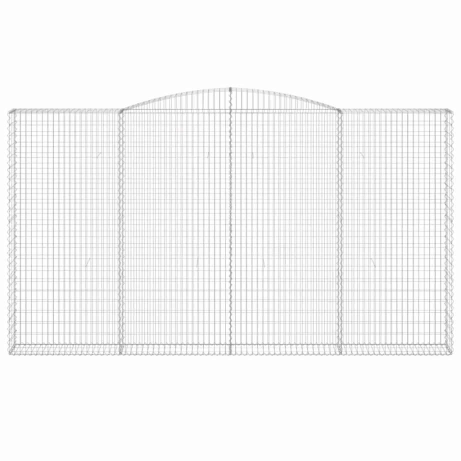 Kaarekujuline gabioonkorv aiamüüriks, 400 x 30 x 220/240 cm, hõbedane tsingitud raud – 3