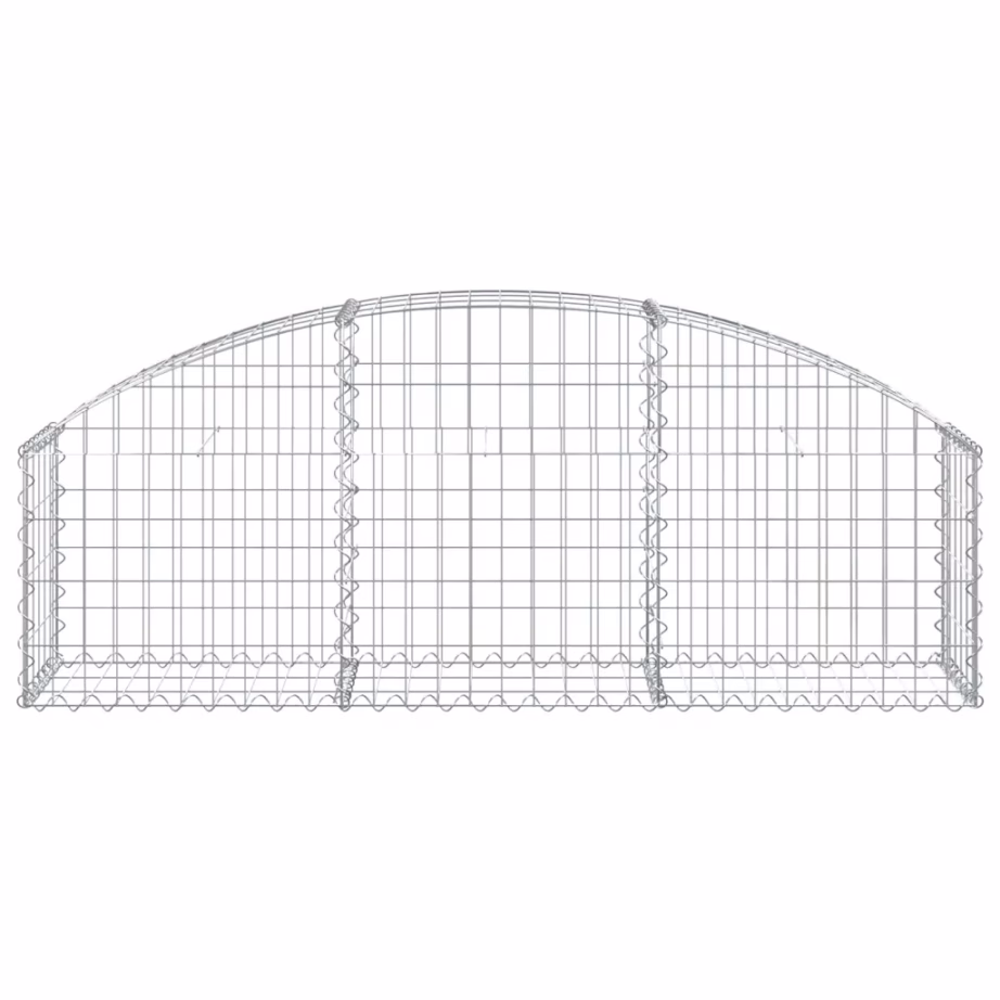 Kaarekujuline gabioonkorv aiapiirdeks, tsingitud raud, 150 x 30 x 40/60 cm – 3