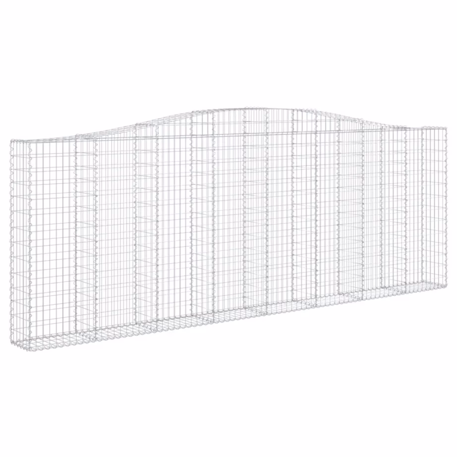 Kaarekujuline gabioonkorv aiaseinaks, tsingitud raud, 400 x 30 x 140/160 cm – 2