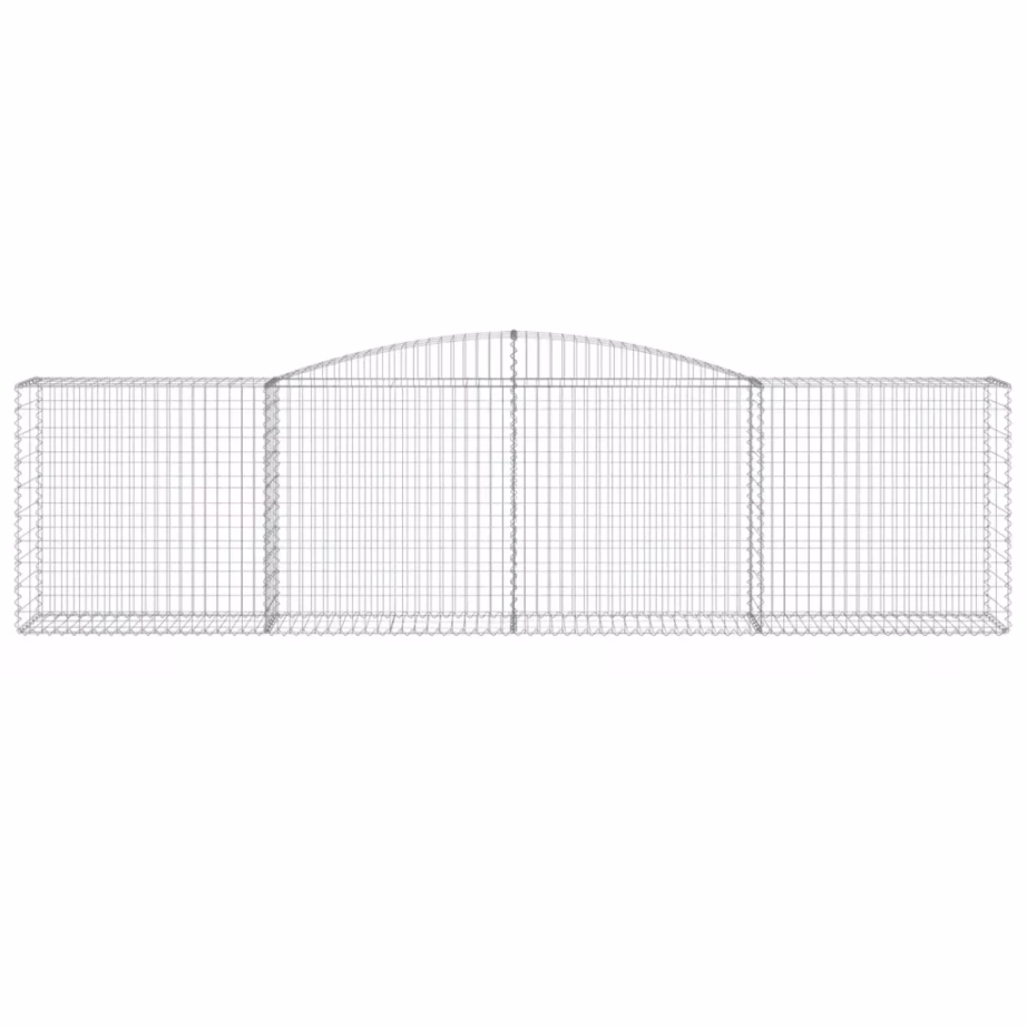 Kaarekujuline gabioonkorv aiamüüri jaoks, tsingitud raud, hõbedane, 400 x 50 x 100/120 cm – 3
