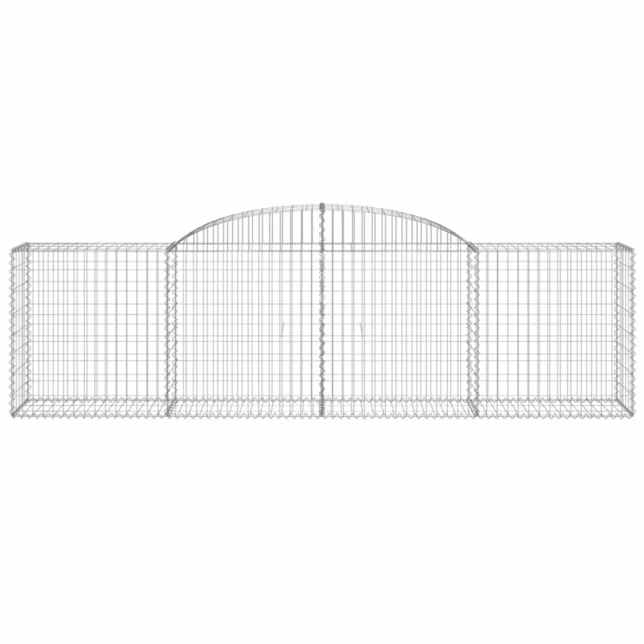 Kaarekujuline gabioonseina korvikomplekt, 7 tk, tsingitud raud, hõbedane, 300 x 50 x 80/100 cm – 4