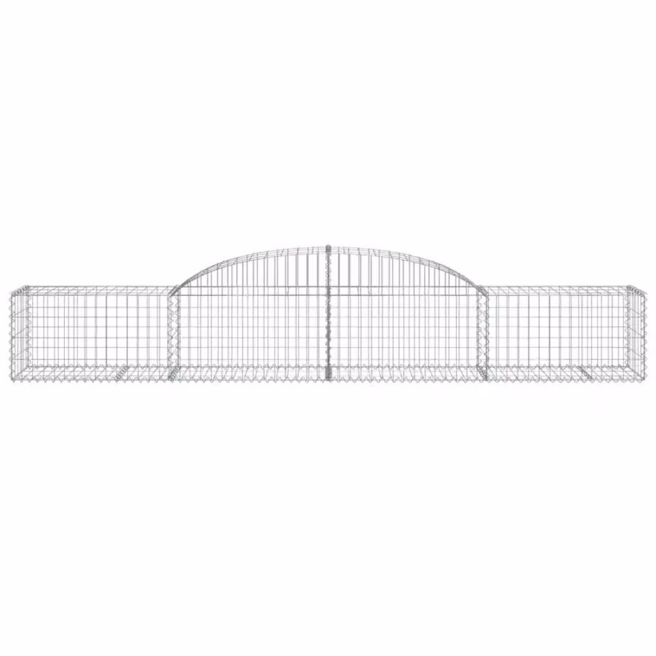 Kaarekujulised gabioonikorvid aiapiirdeks, 2 tk, tsingitud raud, hõbedane, 300 x 50 x 40/60 cm – 4