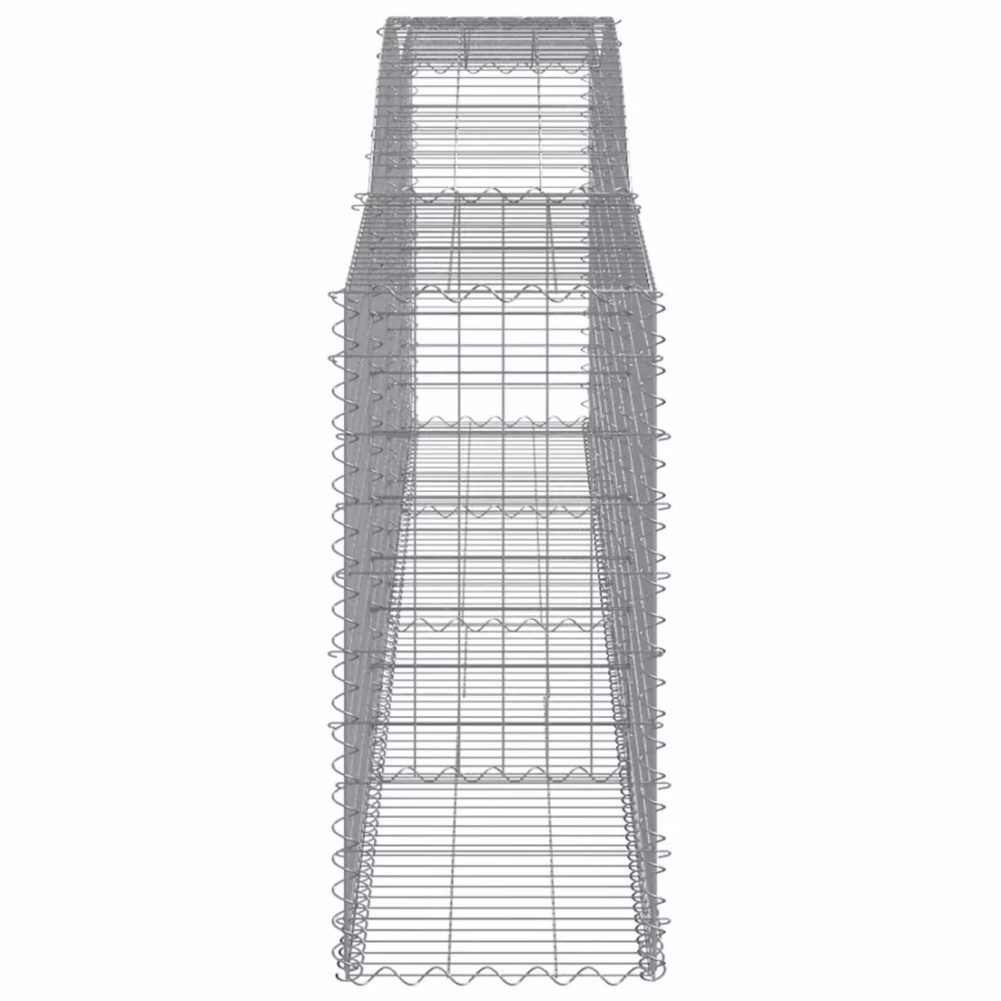 Kaarekujulised gabioonikorvid aiaseinaks, 4 tk, tsingitud raud, hõbedane, 400 x 50 x 100/120 cm – 5