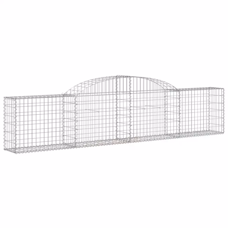 Kaarekujulised gabioonkorvid aiaseinaks, 9 tk, tsingitud raud, 300 x 30 x 60/80 cm - 3