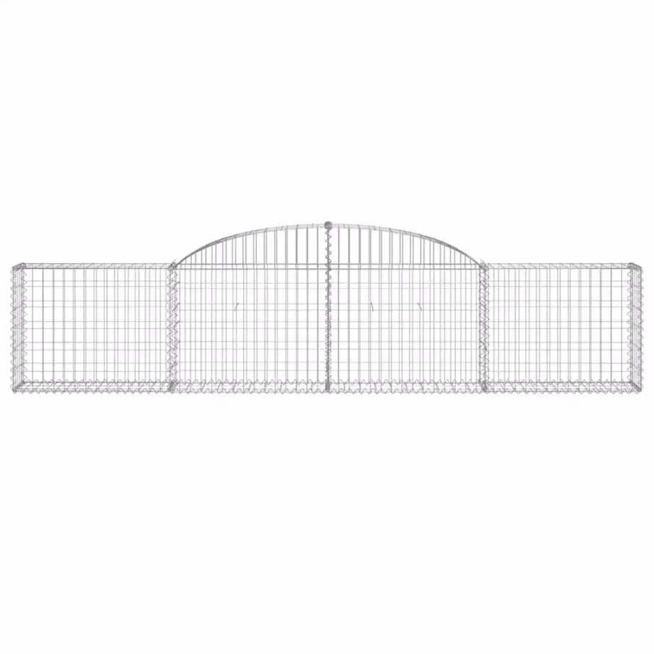 Kaarekujulised gabioonkorvid aiaseinaks, 9 tk, tsingitud raud, 300 x 30 x 60/80 cm - 4