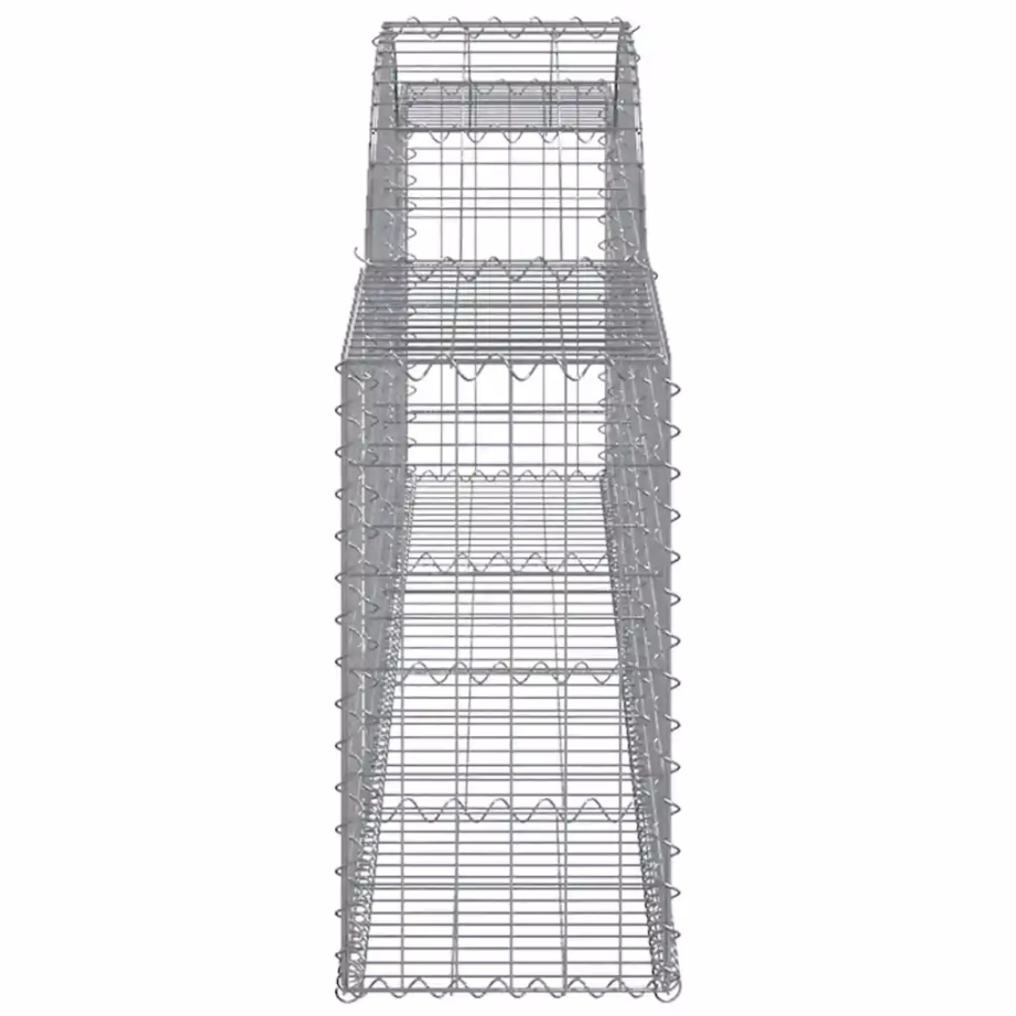 Kaarekujulised gabioonkorvid aiaseinaks, 9 tk, tsingitud raud, 300 x 30 x 60/80 cm - 5