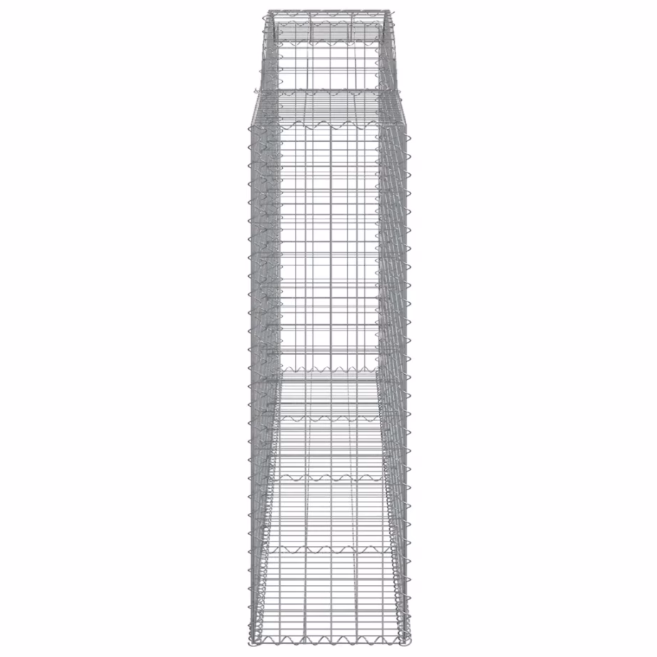 Kaarekujulised gabioonikorvid aiaseinaks, 17 tk, tsingitud raud, 300 x 50 x 160/180 cm, hõbedane – 5