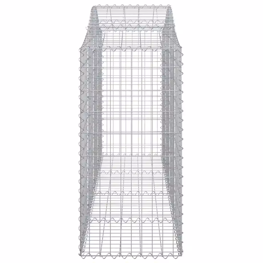 Kaarekujulised gabioonkorvid tugiseinaks, 10 tk, hõbedane tsingitud raud, 200 x 50 x 120/140 cm, võrguava 5 x 10 cm - 5