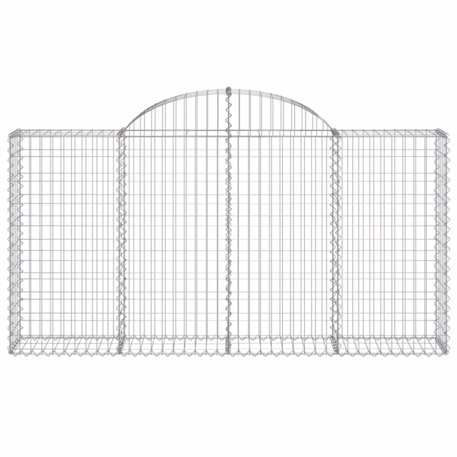 Kaarekujulised gabioonkorvid aiamüüri jaoks, 11 tk, tsingitud teras, hõbedane, 200 x 30 x 100/120 cm – 4