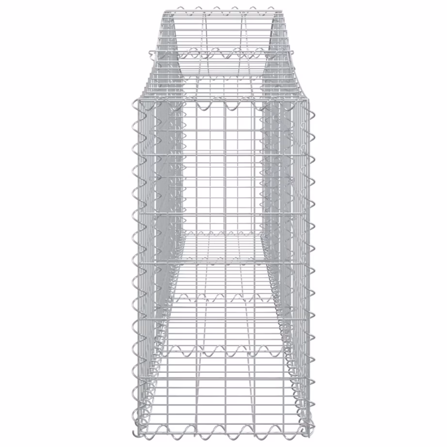 Kaarekujulised gabioonkorvid aiaseinaks, 13 tk, tsingitud raud, hõbedane, 200 x 30 x 60/80 cm – 5