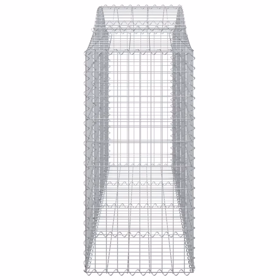 Kaarekujulised gabioonkorvid aiaseinaks, 2 tk, hõbedane tsingitud raud, 200 x 50 x 120/140 cm - 5