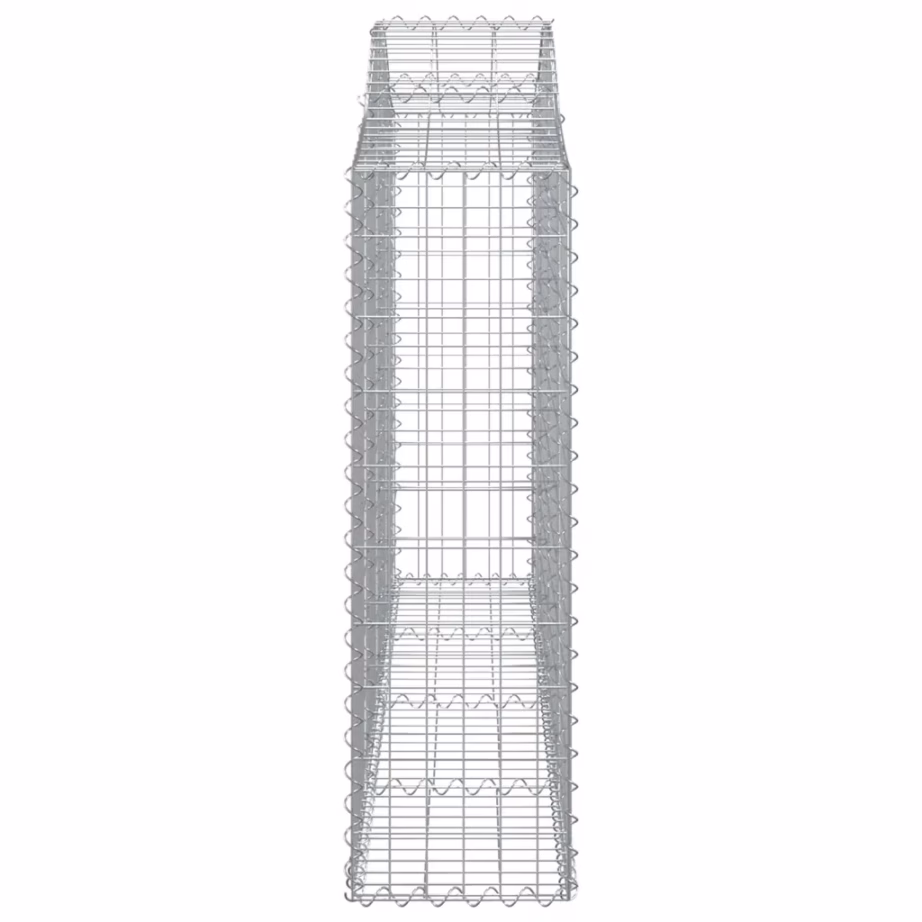 Kaarekujulised gabioonkorvid aiaseinaks, 3 tk, tsingitud raud, hõbedane, 200 x 30 x 100/120 cm – 5