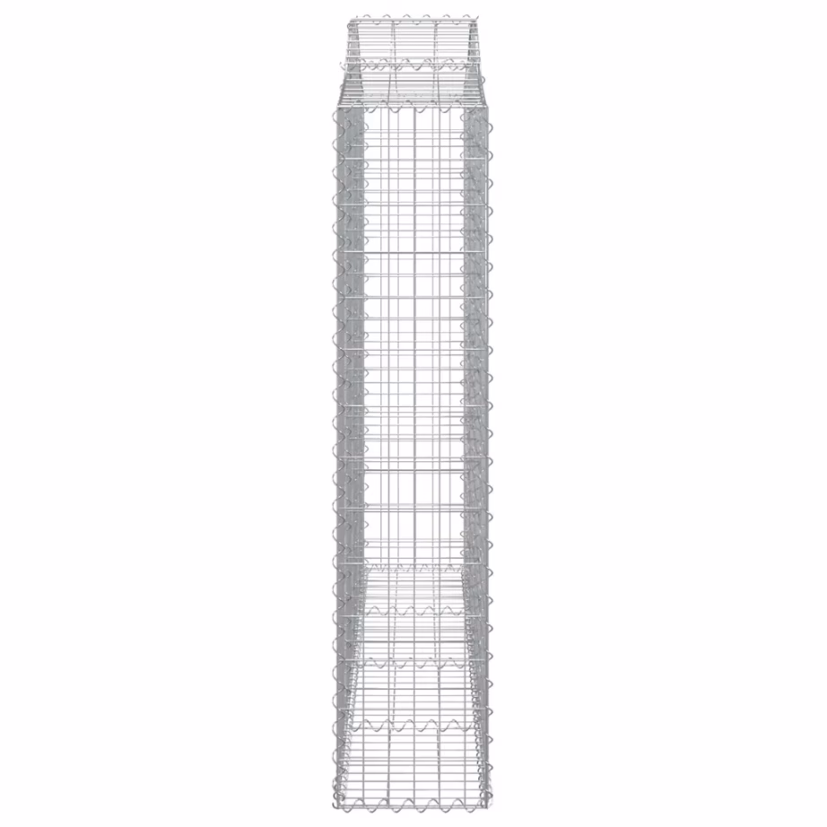 Kaarekujulised gabioonkorvid aiaseinaks, 3 tk, tsingitud raud, hõbedane, 200 x 30 x 140/160 cm - 5
