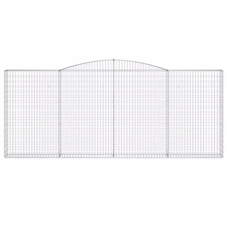 Kaarekujulised gabioonkorvid tugiseinaks, 3 tk, tsingitud raud, hõbedane, 400 x 30 x 160/180 cm – 4