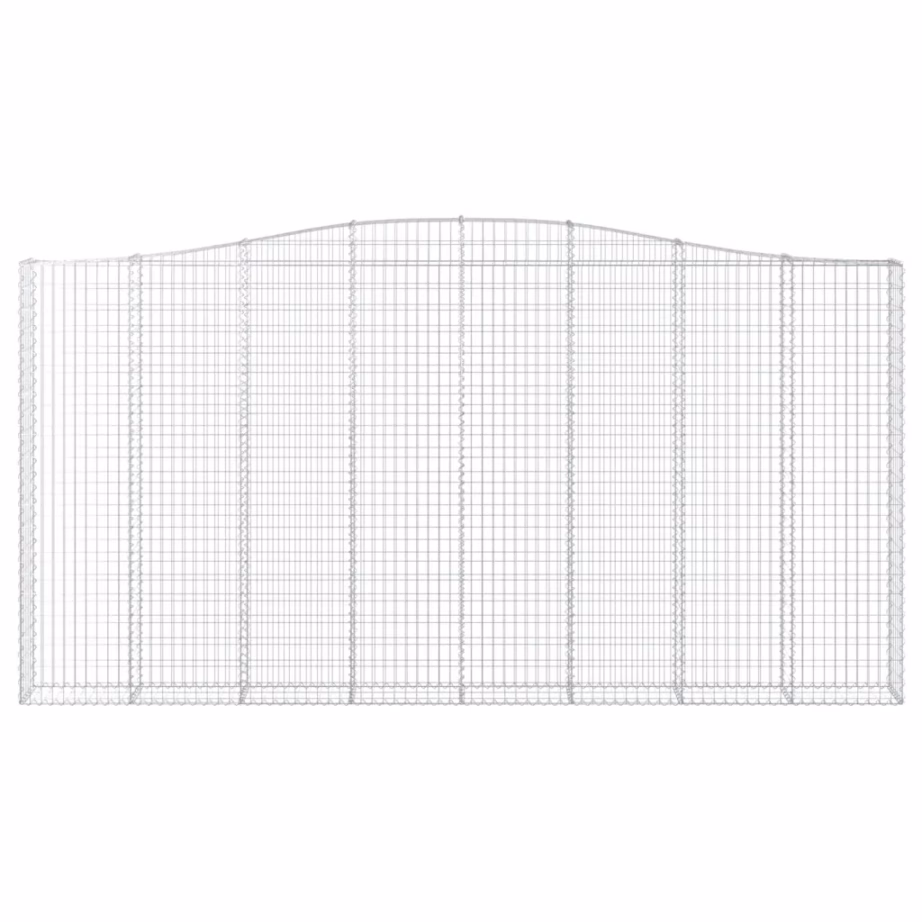 Kaarekujulised gabioonkorvid aia tugiseinaks, 3 tk, tsingitud raud, hõbedane, 400 x 30 x 200/220 cm – 4