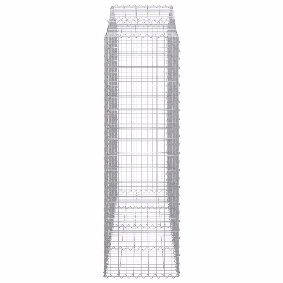 Kaarekujulised gabioonkorvid aiaseinaks, hõbedane tsingitud raud, 30 tk, 200 x 50 x 160/180 cm - 5