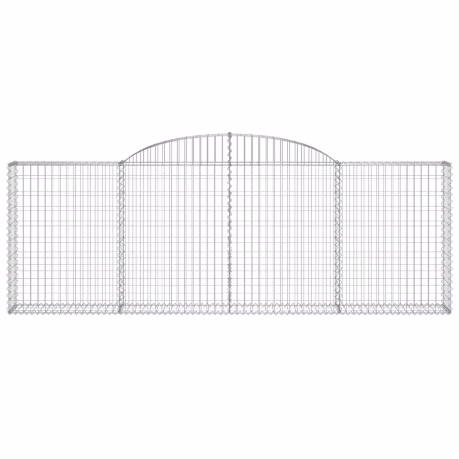Kaarekujulised gabioonkorvid aiamüüri jaoks, 30 tk, hõbedane tsingitud raud, 300 x 30 x 100/120 cm – 4