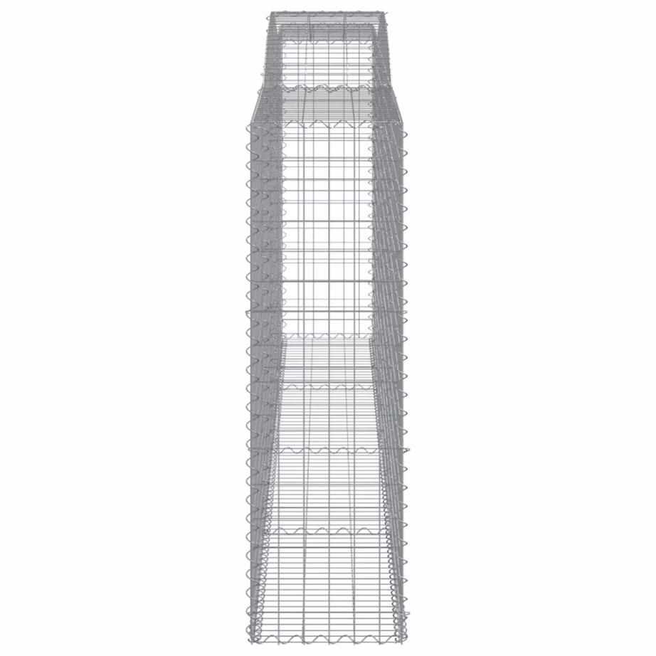 Kaarekujulised gabioonkorvid aiamüüriks, 5 tk, tsingitud raud, 400 x 50 x 160/180 cm – 5