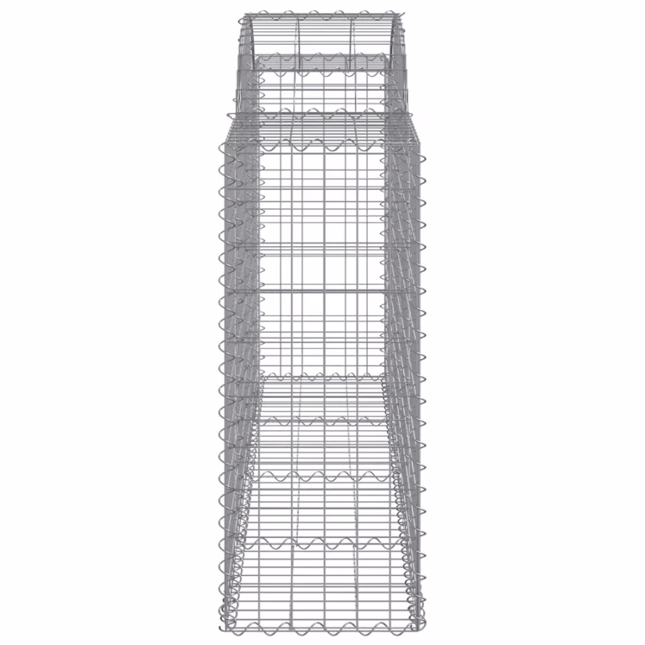 Kaarekujulised gabioonkorvid aiamüürile, 50 tk, 200 x 50 x 100/120 cm, tsingitud raud, hõbedane – 5