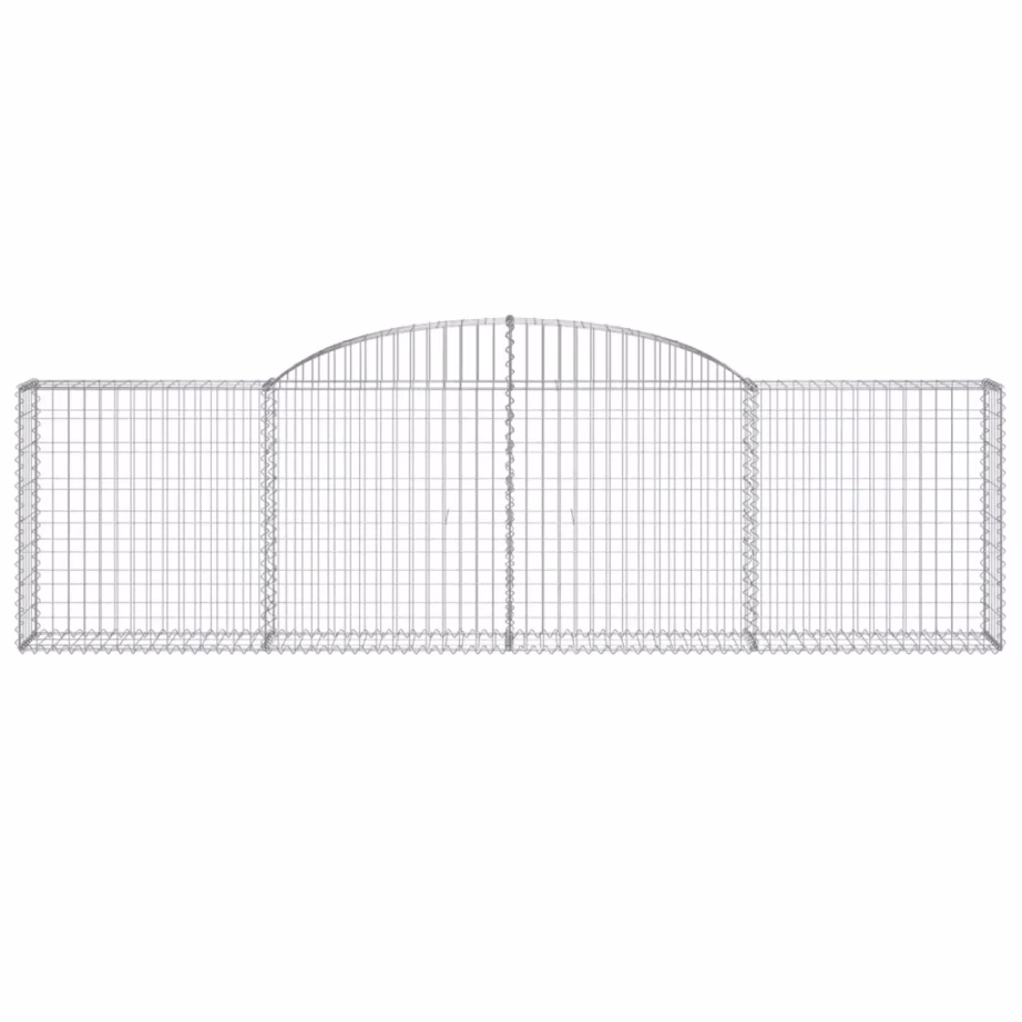 Kaarekujulised gabioonkorvid tugiseinaks, 6 tk, hõbedane tsingitud raud, 300 x 30 x 80/100 cm – 4