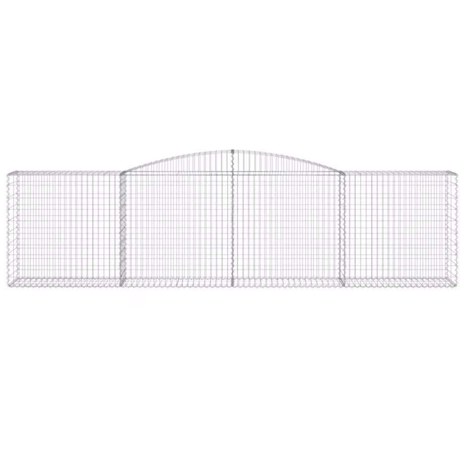Kaarekujulised gabioonkorvid aiapiirdeks, 6 tk, tsingitud raud, hõbedane, 400 x 50 x 100/120 cm – 4