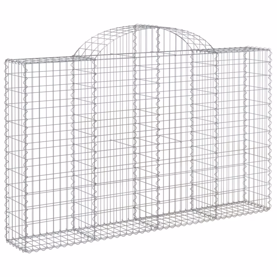 Kaarekujulised gabioonkorvid tugiseinaks, 7 tk, tsingitud raud, hõbedane, 200 x 30 x 120/140 cm – 3