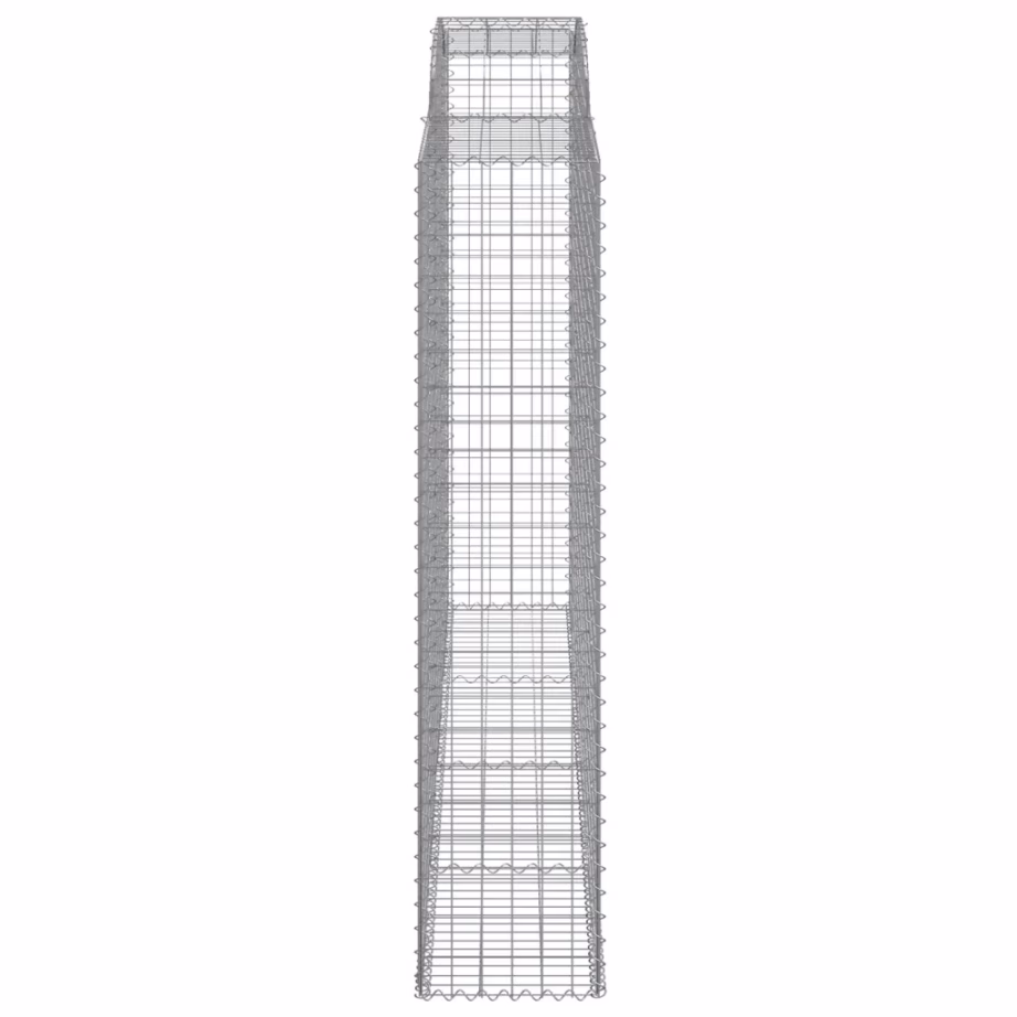 Kaarekujulised gabioonkorvid aiamüürile, 7 tk, tsingitud raud, hõbedane, 300 x 50 x 220/240 cm – 5