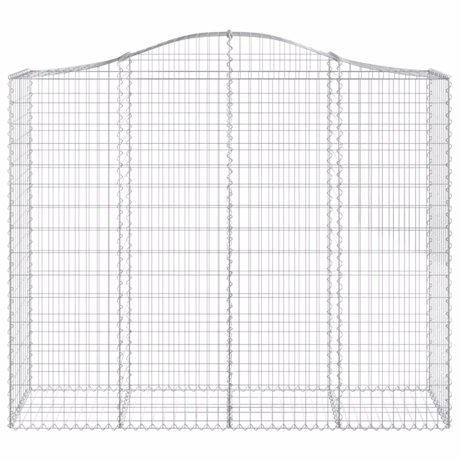 Kaarekujulised gabioonkorvid aiaseinaks, 8 tk, hõbedane tsingitud raud, 200 x 50 x 160/180 cm – 4