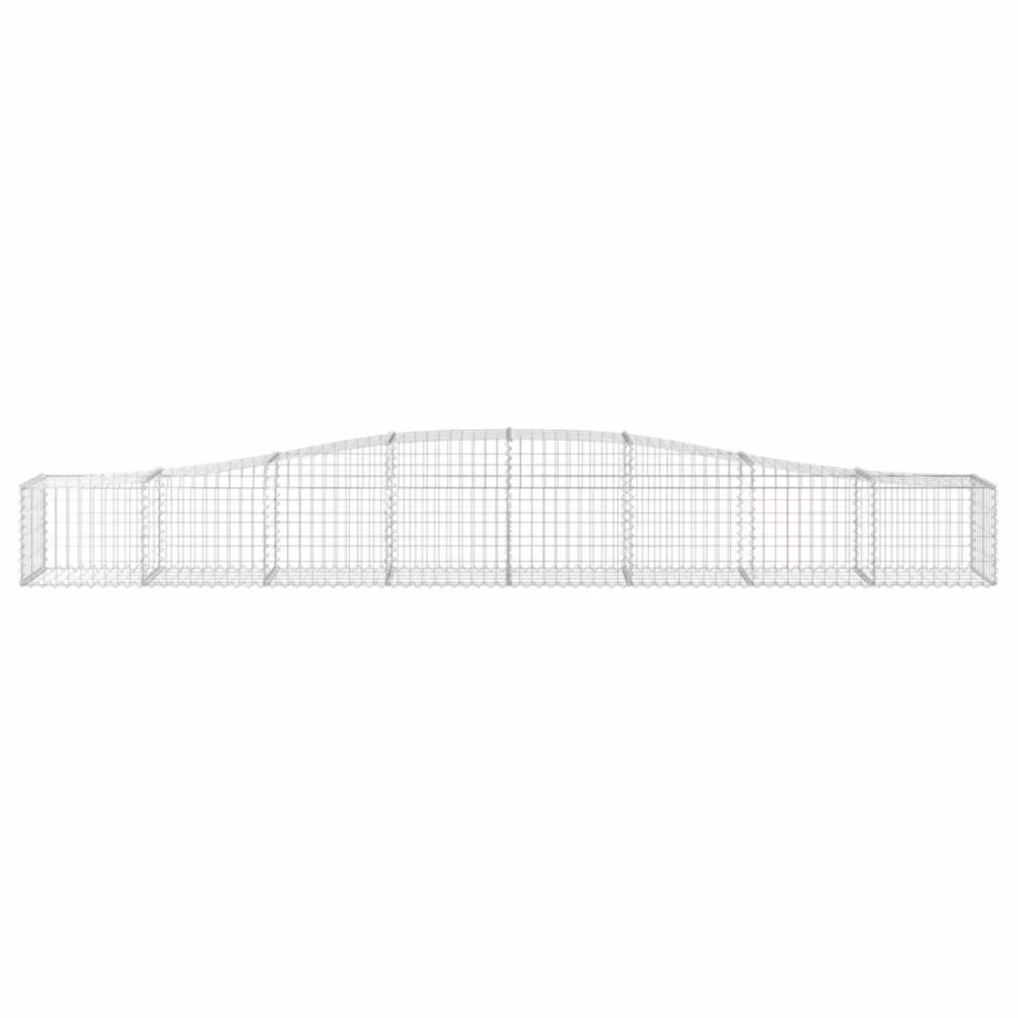 Kaarekujulised gabioonkorvid tugiseinaks, 9 tk, tsingitud raud, hõbedane, 400 x 50 x 40/60 cm – 4