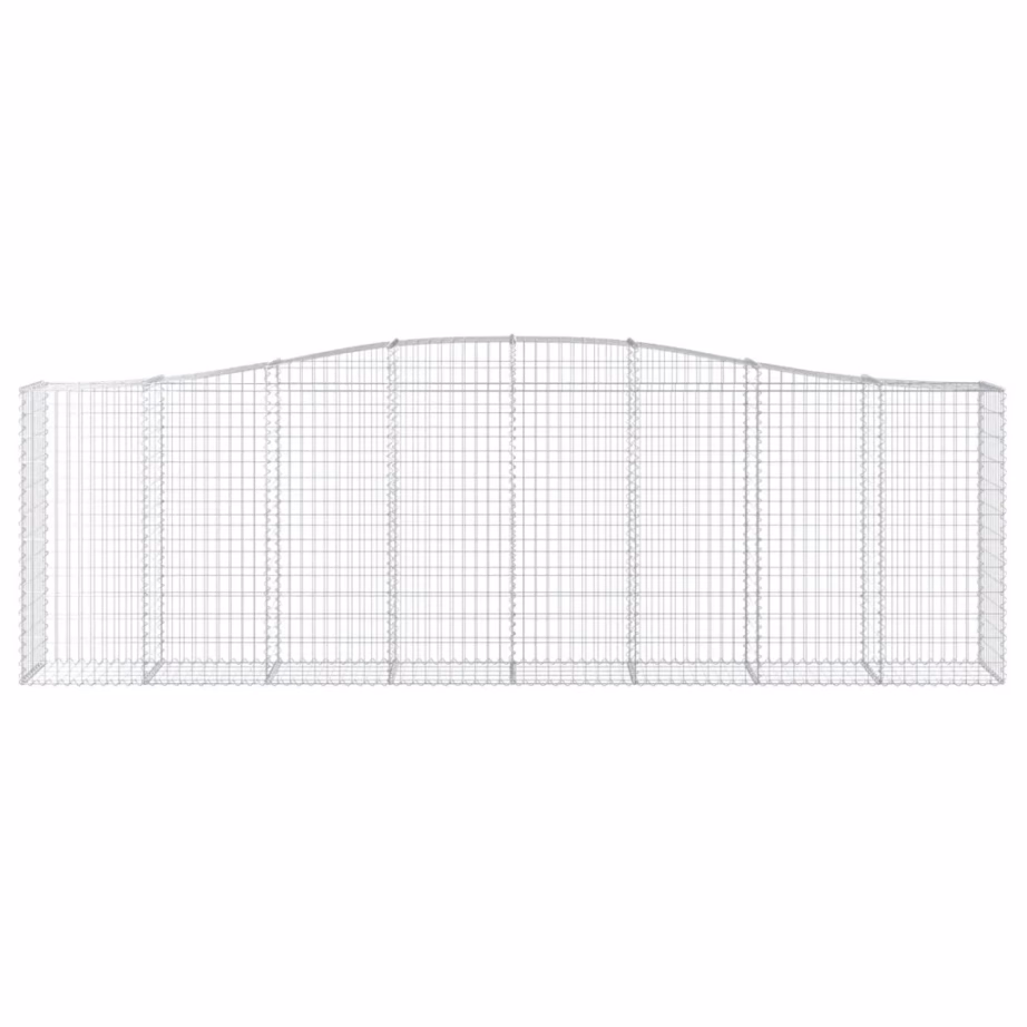 Kaarekujulised gabioonkorvid tugiseinaks, 9 tk, tsingitud raud, hõbedane, 400 x 50 x 120/140 cm – 4