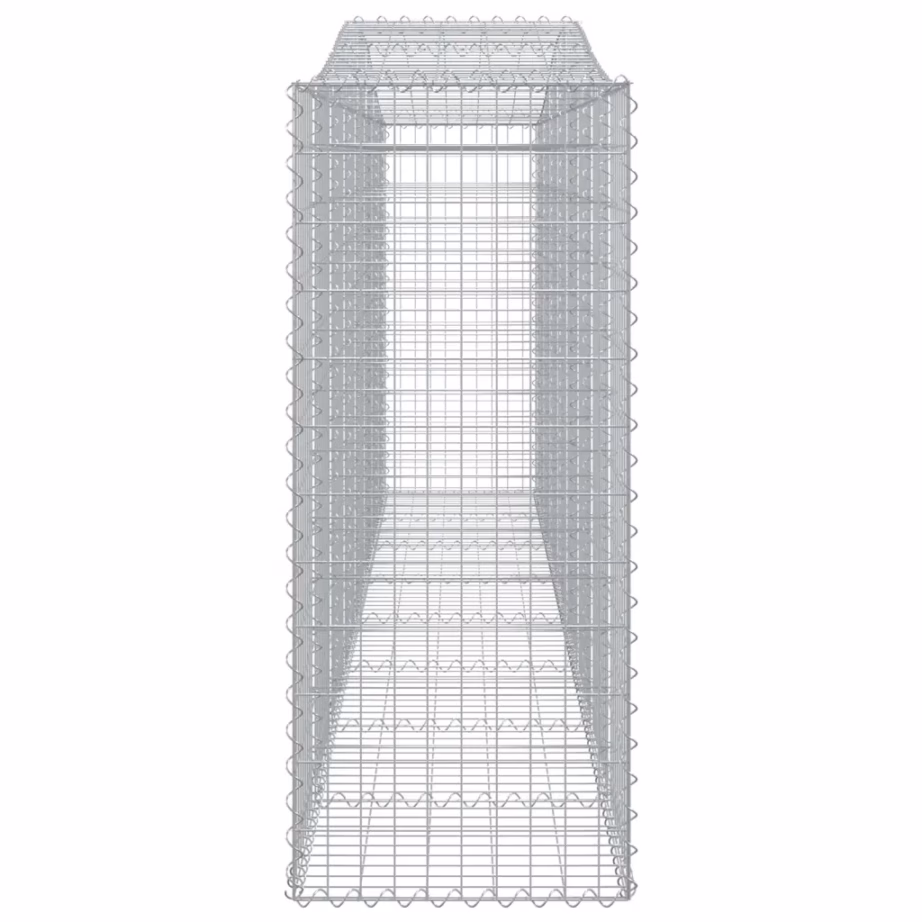Kaarekujulised gabioonkorvid tugiseinaks, 9 tk, tsingitud raud, hõbedane, 400 x 50 x 120/140 cm – 5