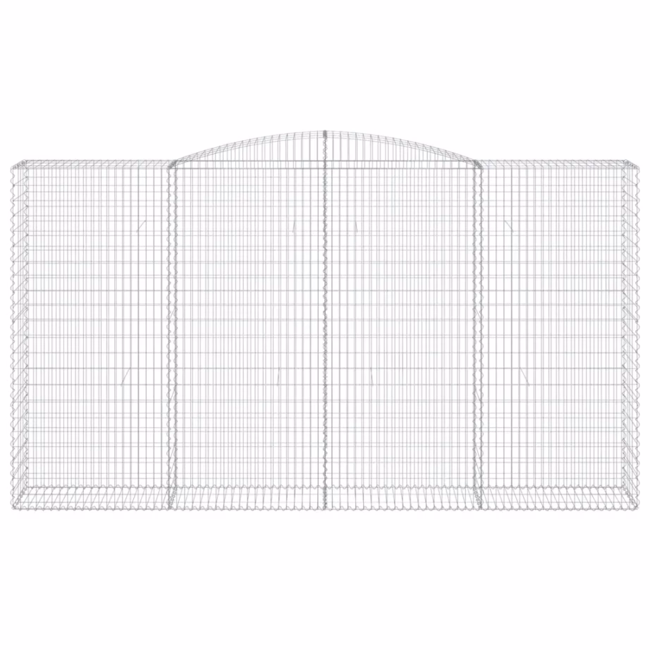 Kaarekujulised gabioonkorvid aiamüüriks, 10 tk, tsingitud raud, hõbedane, 400 x 50 x 220/240 cm – 4