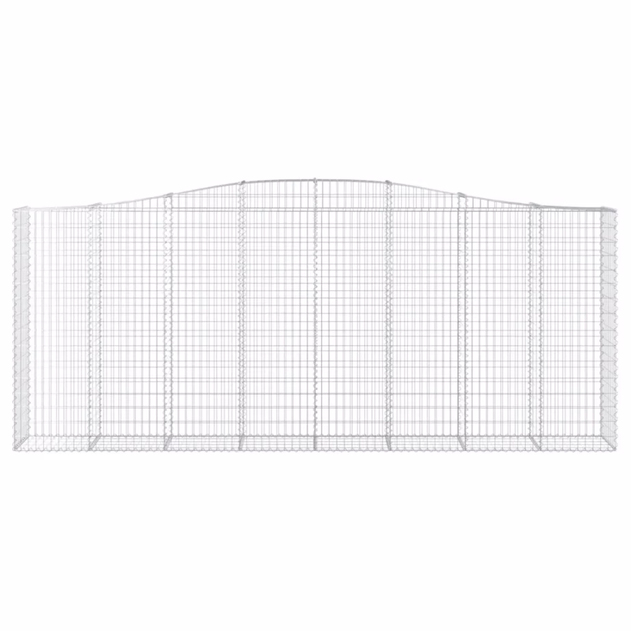 Kaarekujulised gabioonkorvid aiaseinaks, 10 tk, tsingitud raud, hõbedane, 400 x 50 x 160/180 cm – 4