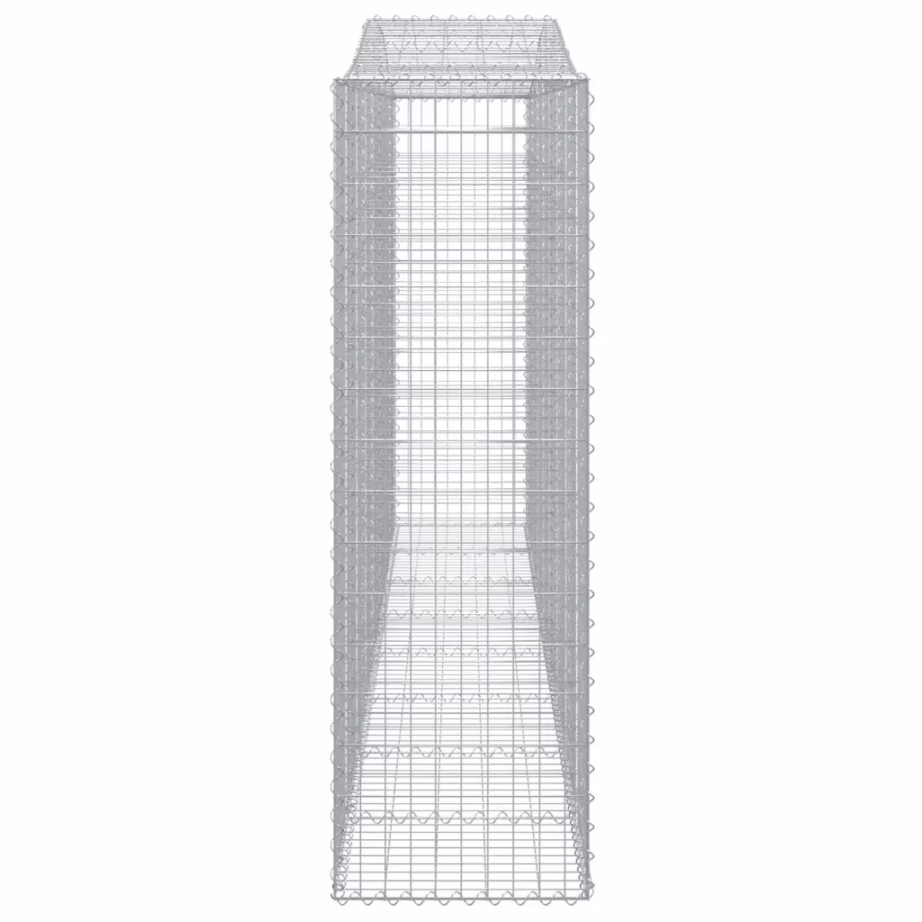 Kaarekujulised gabioonkorvid aiaseinaks, 10 tk, tsingitud raud, hõbedane, 400 x 50 x 160/180 cm – 5