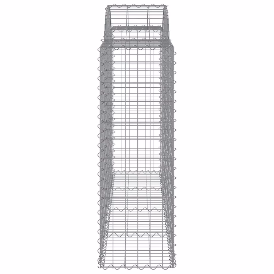 Kaarekujulised gabioonkorvid aiaseinaks, 15 tk, tsingitud rauast, hõbedane, 200 x 50 x 120/140 cm – 5