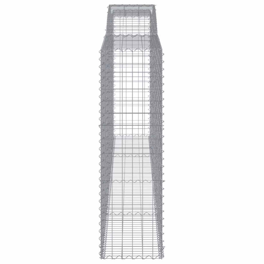 Kaarekujulised gabioonkorvid aiaseinaks, 20 tk, hõbedane tsingitud raud, 400 x 50 x 160/180 cm – 5