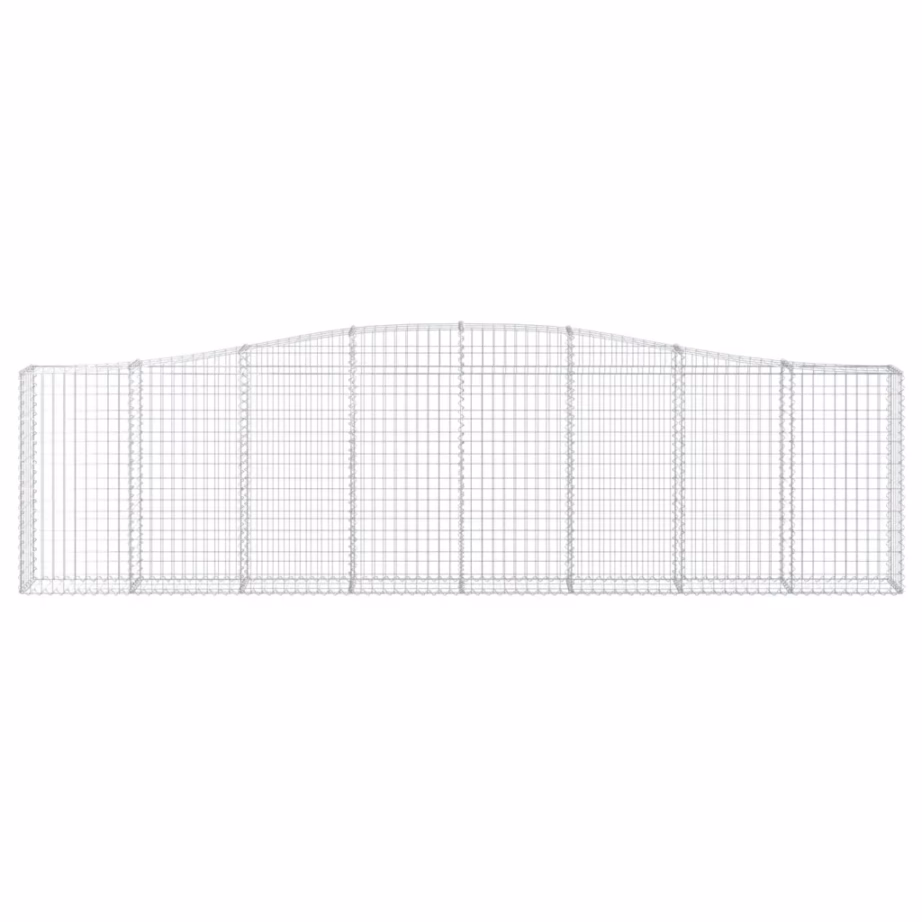 Kaarekujulised gabioonkorvid aiaseinaks, 3 tk, hõbedane tsingitud raud, 400 x 30 x 100/120 cm – 4