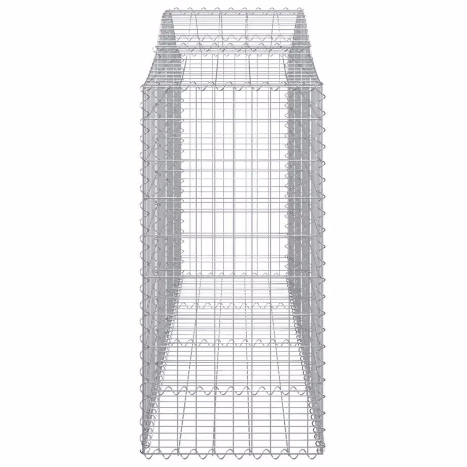 Kaarekujulised gabioonkorvid aiaseinaks, 7 tk, tsingitud raud, hõbedane, 200 x 50 x 100/120 cm – 5