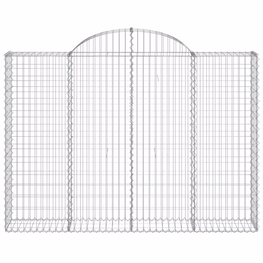 Kaarekujulised gabioonkorvid aiaseinaks, 8 tk, hõbedane tsingitud raud, 200 x 30 x 140/160 cm – 4